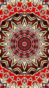 Preview wallpaper fractal, pattern, kaleidoscope, abstraction, red