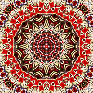 Preview wallpaper fractal, pattern, kaleidoscope, abstraction, red