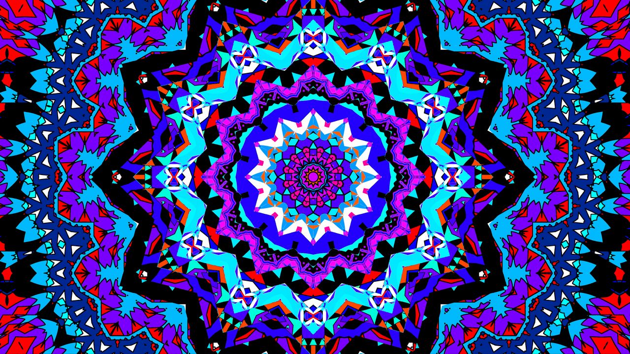 Wallpaper fractal, pattern, kaleidoscope, abstraction, bright, background