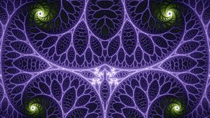 Preview wallpaper fractal, pattern, lines, glow, abstraction, purple