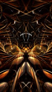 Preview wallpaper fractal, pattern, lines, abstraction, brown