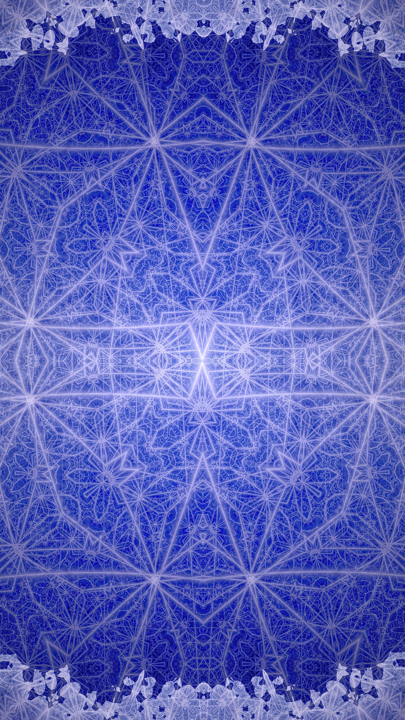 Download Wallpaper 1350x2400 Fractal Pattern Lines Blue Abstraction