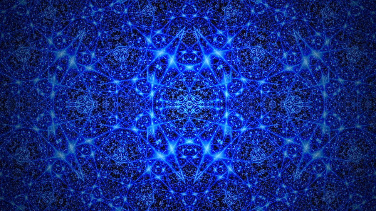 Wallpaper fractal, pattern, lines, glow, abstraction, blue