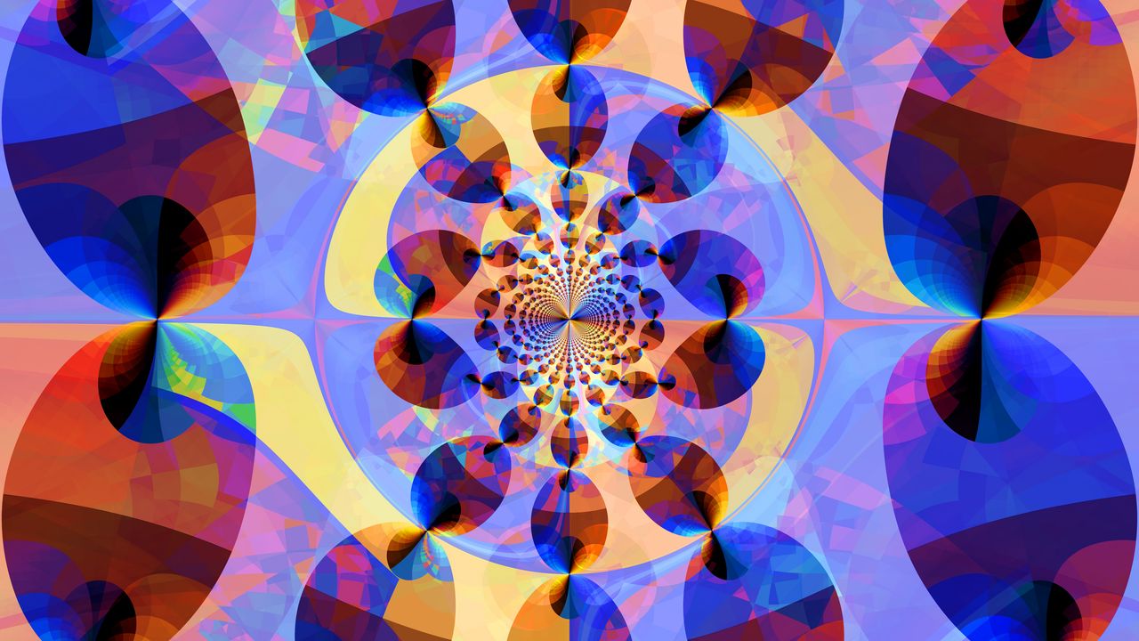 Wallpaper fractal, pattern, mosaic, kaleidoscope, colorful