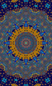 Preview wallpaper fractal, pattern, mosaic, abstraction, blue, yellow