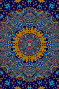 Preview wallpaper fractal, pattern, mosaic, abstraction, blue, yellow