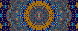 Preview wallpaper fractal, pattern, mosaic, abstraction, blue, yellow