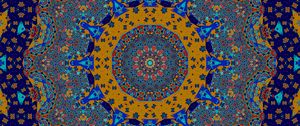 Preview wallpaper fractal, pattern, mosaic, abstraction, blue, yellow