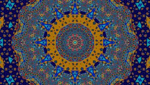 Preview wallpaper fractal, pattern, mosaic, abstraction, blue, yellow