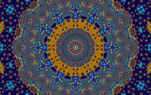 Preview wallpaper fractal, pattern, mosaic, abstraction, blue, yellow