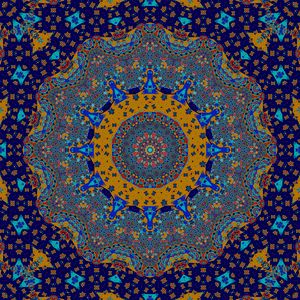 Preview wallpaper fractal, pattern, mosaic, abstraction, blue, yellow