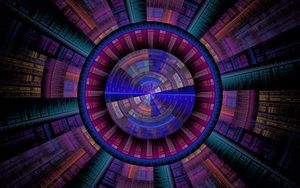 Preview wallpaper fractal, pattern, multicolored, circles, abstraction