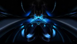 Preview wallpaper fractal, pattern, reflection, abstraction, blue, dark