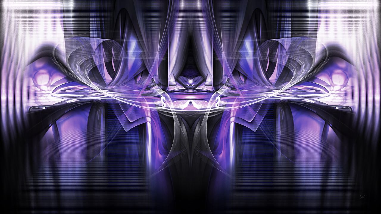 Wallpaper fractal, pattern, reflection, abstraction, purple