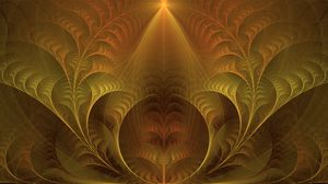Preview wallpaper fractal, pattern, reflection, abstraction, yellow