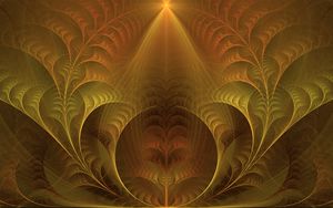 Preview wallpaper fractal, pattern, reflection, abstraction, yellow
