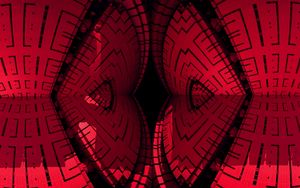 Preview wallpaper fractal, pattern, reflection, red, abstraction