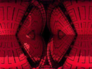 Preview wallpaper fractal, pattern, reflection, red, abstraction