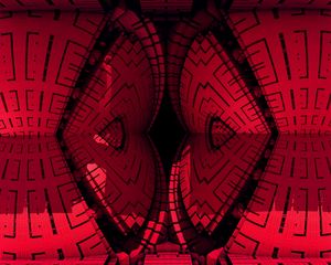 Preview wallpaper fractal, pattern, reflection, red, abstraction