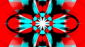 Preview wallpaper fractal, pattern, reflection, abstraction, blue, red