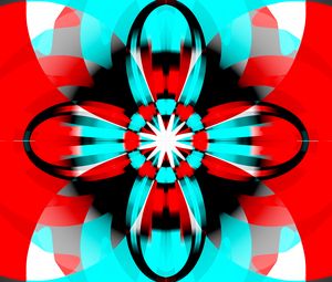 Preview wallpaper fractal, pattern, reflection, abstraction, blue, red