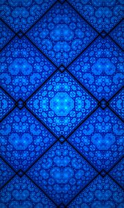 Preview wallpaper fractal, pattern, rhombuses, shapes, abstraction, blue