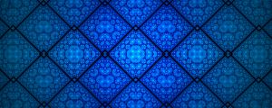 Preview wallpaper fractal, pattern, rhombuses, shapes, abstraction, blue