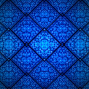 Preview wallpaper fractal, pattern, rhombuses, shapes, abstraction, blue