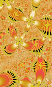 Preview wallpaper fractal, pattern, shapes, yellow, abstraction