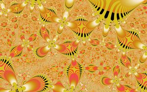 Preview wallpaper fractal, pattern, shapes, yellow, abstraction