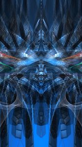 Preview wallpaper fractal, pattern, shapes, abstraction, blue