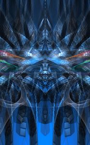 Preview wallpaper fractal, pattern, shapes, abstraction, blue