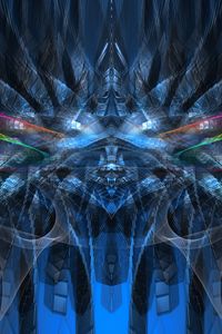 Preview wallpaper fractal, pattern, shapes, abstraction, blue