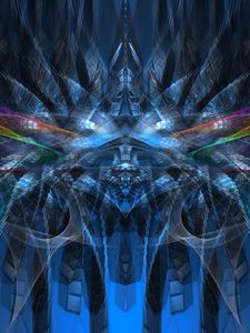 Preview wallpaper fractal, pattern, shapes, abstraction, blue