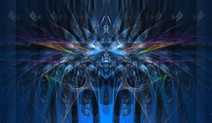 Preview wallpaper fractal, pattern, shapes, abstraction, blue