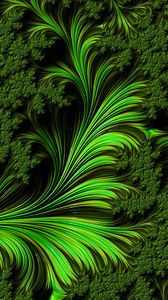 Preview wallpaper fractal, pattern, shapes, green, abstraction
