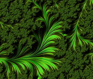 Preview wallpaper fractal, pattern, shapes, green, abstraction