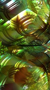 Preview wallpaper fractal, pattern, shapes, abstraction, green