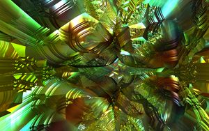Preview wallpaper fractal, pattern, shapes, abstraction, green