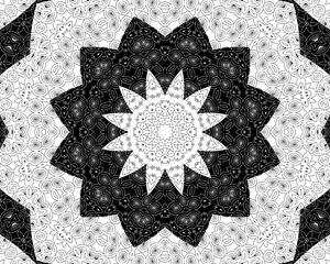 Preview wallpaper fractal, pattern, shapes, abstraction, black and white