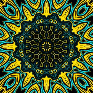 Preview wallpaper fractal, pattern, shapes, yellow, blue