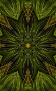 Preview wallpaper fractal, pattern, star, abstraction, green