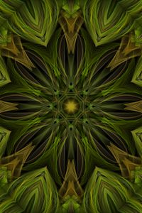 Preview wallpaper fractal, pattern, star, abstraction, green