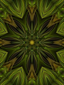 Preview wallpaper fractal, pattern, star, abstraction, green