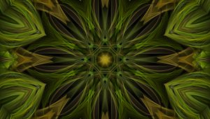 Preview wallpaper fractal, pattern, star, abstraction, green