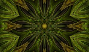 Preview wallpaper fractal, pattern, star, abstraction, green