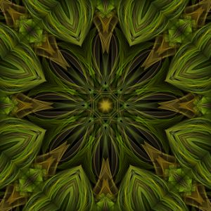 Preview wallpaper fractal, pattern, star, abstraction, green