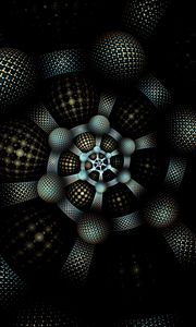 Preview wallpaper fractal, pattern, swirling, circles, shape, dark