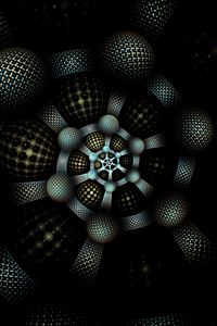 Preview wallpaper fractal, pattern, swirling, circles, shape, dark