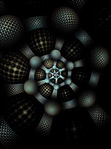 Preview wallpaper fractal, pattern, swirling, circles, shape, dark